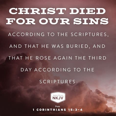 NKJV Verse of the Day: 1 Corinthians 15:1, 3-4