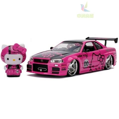 JADA 1/24 Hello Kitty pink nissan skyline gtr r34 gtr34 limited BNR34 ...