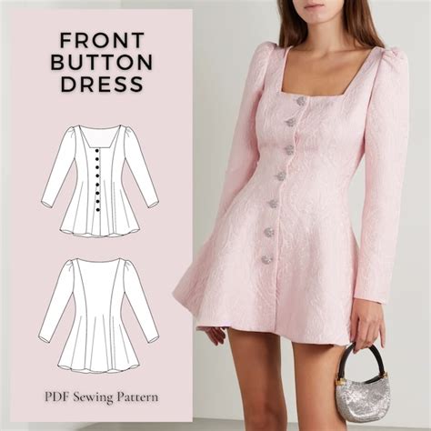 Image result for Button Front Dress Free Patterns