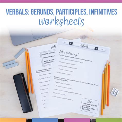 Verbals Worksheets Gerunds, Participles, Infinitives Worksheets ...
