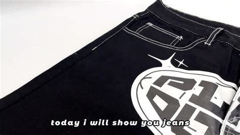 Custom Y2k Destroyed Stitching Jeans Men's Black Washed Jeans Gothic ...