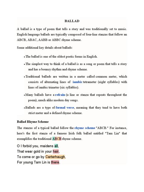 English Ballad | PDF | Ballad | Poetry