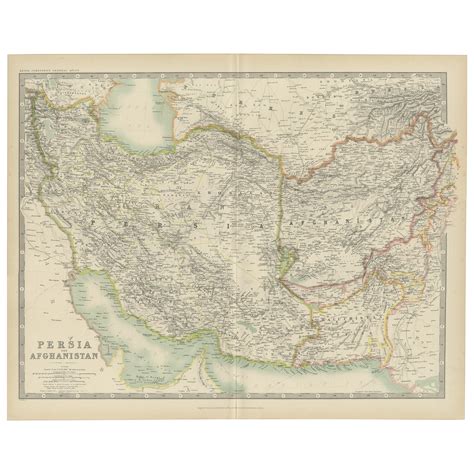 Antique Map of Persia and Afghanistan by Johnston, 1882 For Sale at 1stDibs