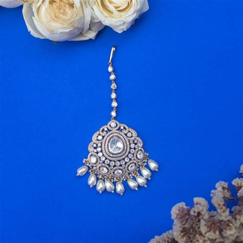 SItaare (Diamond) under 10K – Tagged "Maang tikka"– Zevar by Geeta