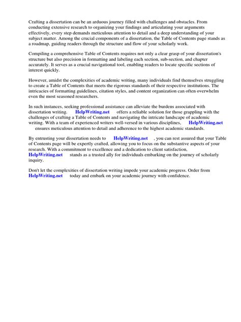 Image result for Dissertation Table of Contents