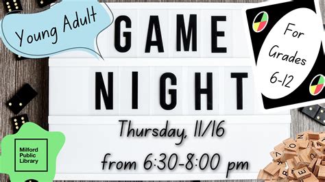Nov 16 | Young Adult Game Night | Milford, CT Patch