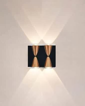 Groeien 4watt Waterproof Up and Down LED Black Golden Modern Wall Lamp ...