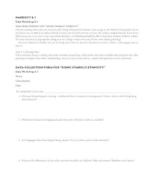Fillable Online Handout 8.1 data-collection form for doing symbolic ...