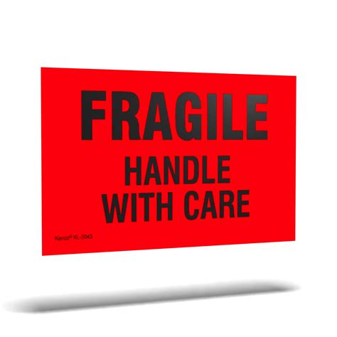 Buy Kenco 3" X 5" Fragile Handle with Care Fluorescent Shipping Label ...