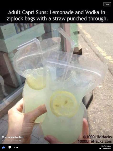 Adult Capri sun for summer | Vodka lemonade, Drinks, Lemonade recipes