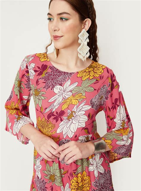 Buy Women Printed Flared Sleeves Tiered Dress Online at just Rs. 1199.0 ...