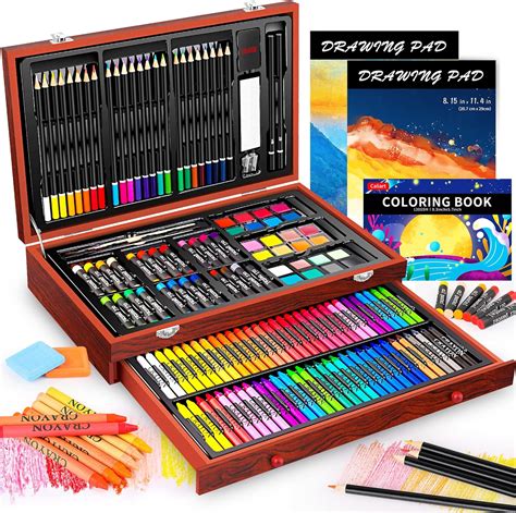 Art Supplies, Caliart 153-Pack Deluxe Wooden Art Set India | Ubuy