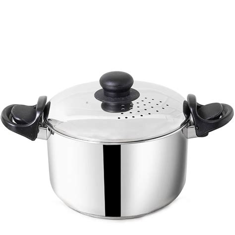 The Indus Valley Stainless Steel Strainer Pot / Rice Pot with Strong ...
