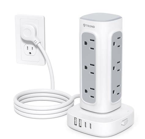 Amazon.com: Flat Plug Power Strip, Ultra Thin Extension Cord, 6 Outlets ...