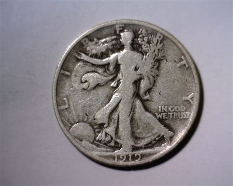 1919 SILVER WALKING LIBERTY HALF DOLLAR CIRCULATED NICE LOOKING COIN ...