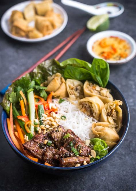 Vietnamese Noodle Bowls (Bun Thit Nuong Cha Gio) | Recipe | Asian ...