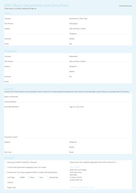 Fillable Online ROSL Music Competition 2006 Entry Form - ROSL ARTS Fax ...