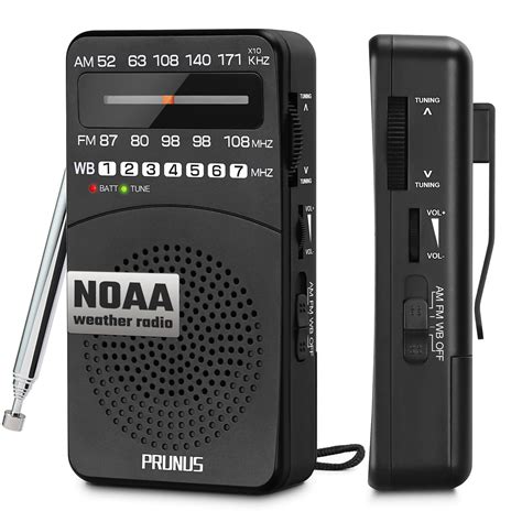 Buy PRUNUS NOAA Weather Radio AM FM, Battery Powered Radio by AA ...