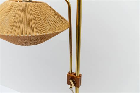 Mid-Century Modern Arc Floor Lamp in Brass and Teak by Temde, 1960s ...