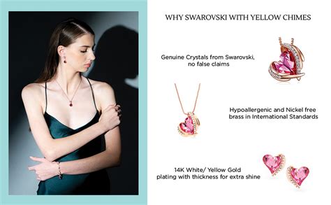 YELLOW CHIMES SWAROVSKI ELEMENTS 7 Days Earrings Set with 18K Platinum ...