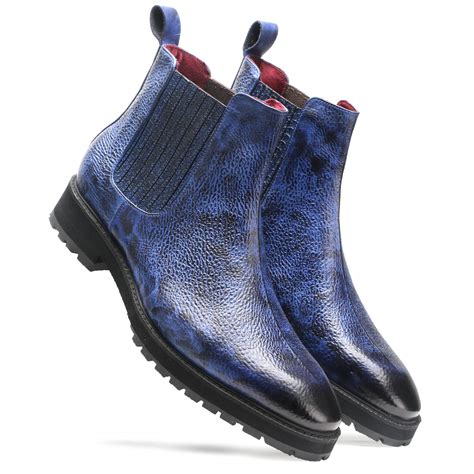 Odolf Marble Lightweight Chelsea Boots In Blue