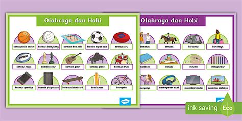 Editable Sports and Hobbies Display Posters Indonesian