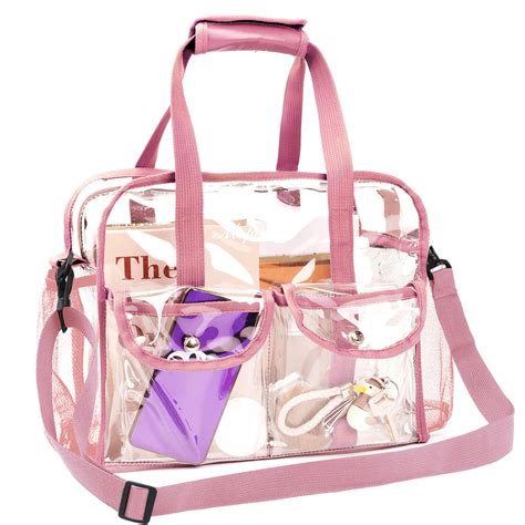 MOFASVIGI Clear Bag Stadium Approved Transparent Waterproof Clear Tote Bags for Work, Sports ...