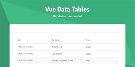DataTable Vue 2 的图像结果