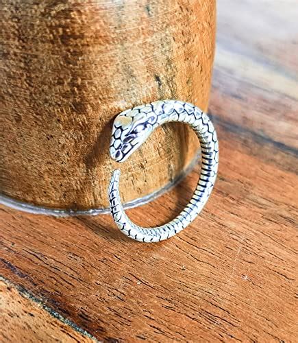 Buy Silvertree925 Adjustable Snake Ring in PURE Sterling Silver Serpent ...