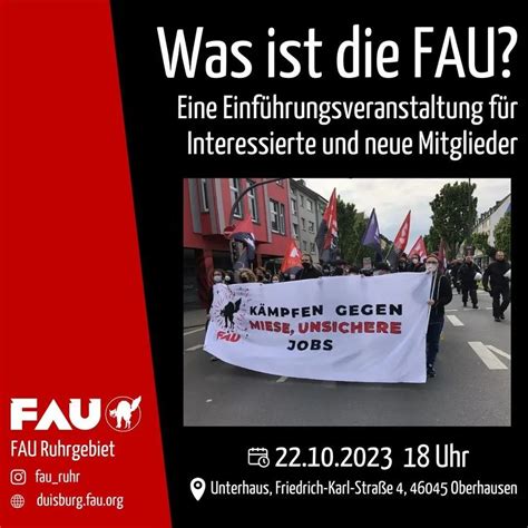 Oberhausen: Was ist die FAU?, Unterhaus, Oberhausen, 22 October 2023 ...