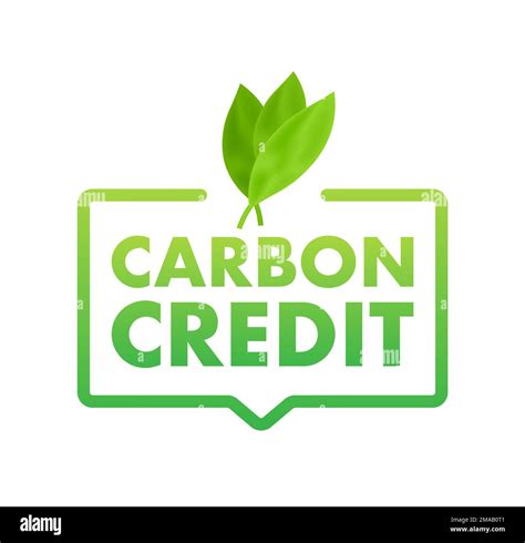 Carbon credit sign, label. CO2 emission reduction. Vector stock ...