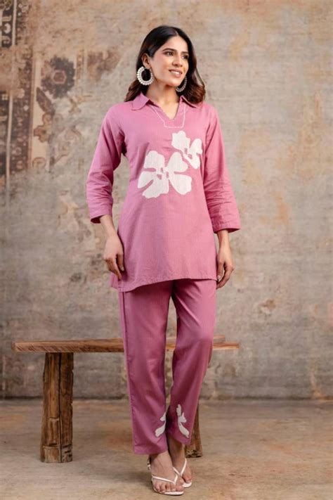 Naisha K 356 Cotton Silli Hand Work Fancy Co Ord Set Collection