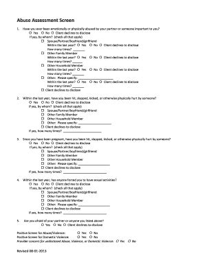 Fillable Online Abuse Assessment Screen Fax Email Print - pdfFiller