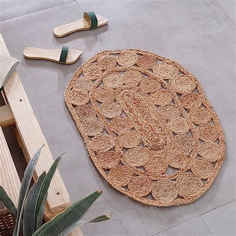 'Boho Charm for Your Space: 20x30 Inches Oval Natural Jute Rug Mat for ...