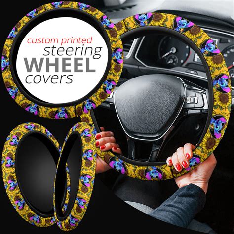Sunflower Stitch Steering Wheel Cover for Cars Stitch - AnimeBape