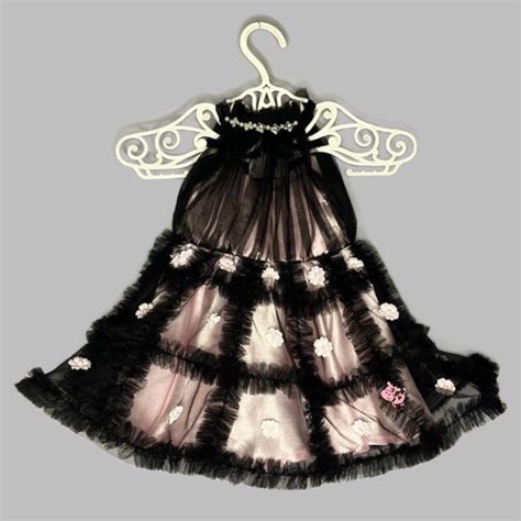 Flower And Pearls Embellished Ruffle Frilly Black Dress – Pinkcow ...
