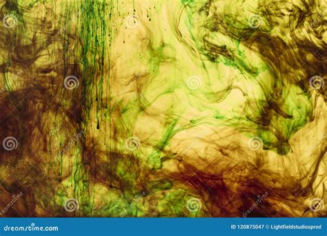 Full Frame of Yellow and Green Paint Splashes Stock Image - Image of ...