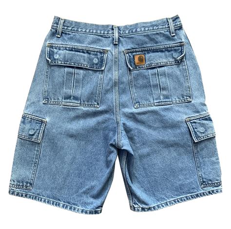 Carhartt Denim Cargo Blue Jean Shorts (Size 33) — RootsBK