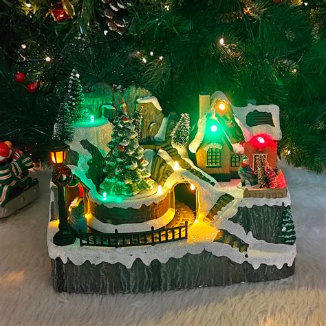 Light-Up Nativity village with Rotating Tree – Babble Wrap