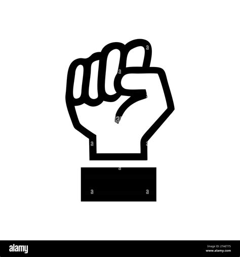 Raised fist icon symbol of victory, strength and solidarity. Empower, courage, strong, power ...