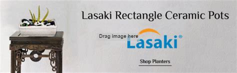 Lasaki Rectangle Ceramic Pots for Indoor Plants Planters Flower pots ...