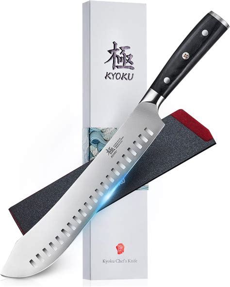 Amazon.com: KYOKU 10" Bullnose Butcher Knife, Samurai Series Butcher ...