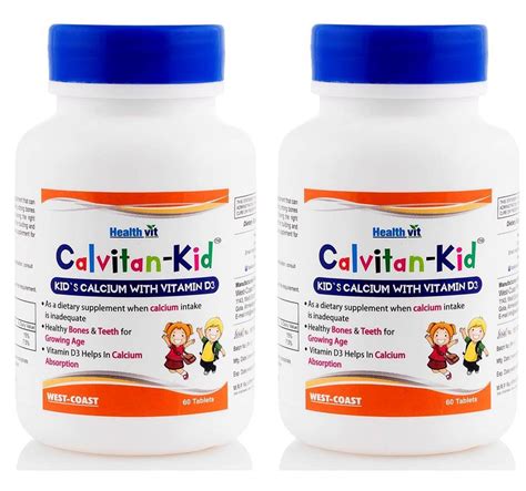 Healthvit Calvitan-KID Kid's Calcium with Vitamin D Tablets For Kids- 2 ...