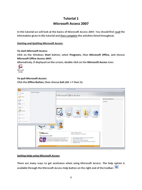 Microsoft Access 2007 Tutorial 的图像结果
