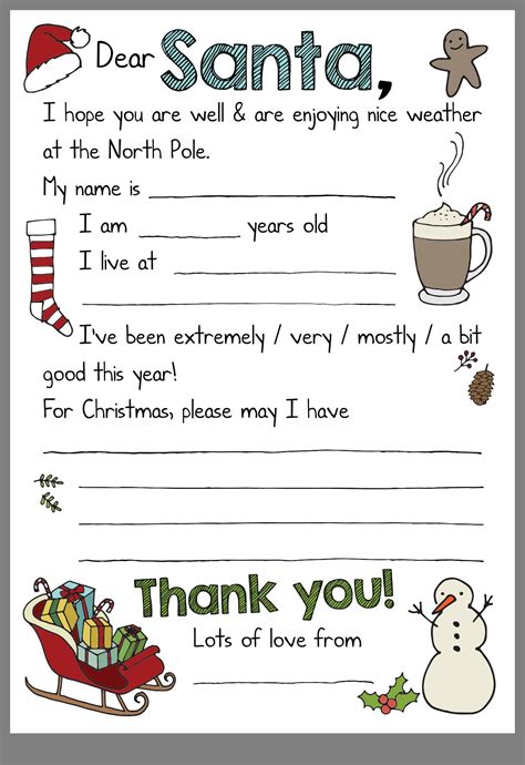 Free Santa Letter Template | Christmas Worksheets