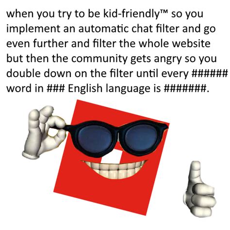 Image result for Roblox Chat Filter Meme