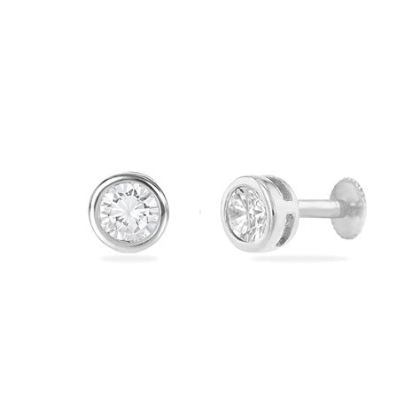 925 Sterling Silver Unisex Zirconia Stone South Screw Stud – Deflossysilver