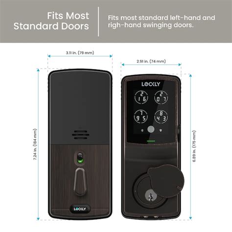 Lockly PGD628WMB Secure Pro Latch Matte Black Smart Lock Electronic ...