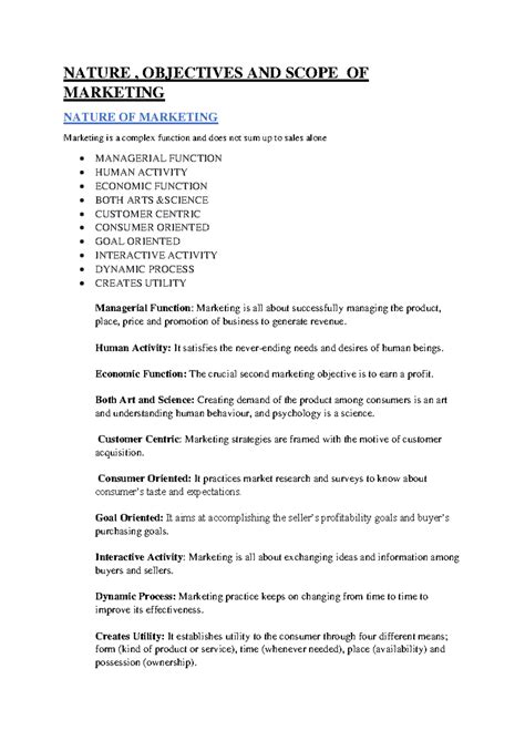 Nature, Objectives & Functions of Marketing: A Comprehensive Overview ...
