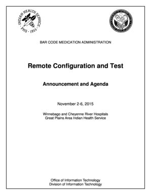 Fillable Online ihs Announcement And Agenda. BCMA Remote Configuration ...